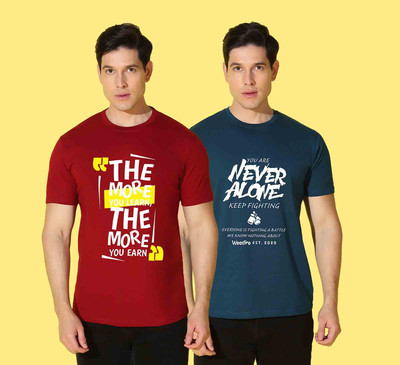 WOOSTRO Printed Men Round Neck Multicolor T-Shirt