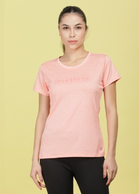 Dollar Solid Women Crew Neck Pink T-Shirt