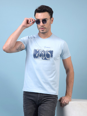 CRIMSOUNE CLUB Graphic Print Men Round Neck Blue T-Shirt