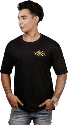 BOLDSTITCH Printed Men Round Neck Black T-Shirt