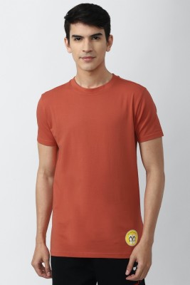 FOREVER 21 Typography Men Round Neck Orange T-Shirt