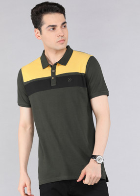 WROGN Solid Men Polo Neck Green T-Shirt