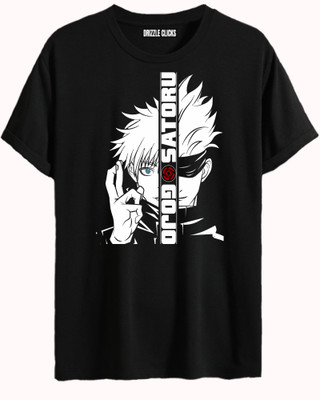 DRIZZLE CLICKS Printed, Typography Men Round Neck Black T-Shirt