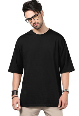 Bokaro Solid Men Round Neck Black T-Shirt