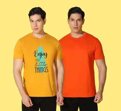 WOOSTRO Printed Men Round Neck Multicolor T-Shirt