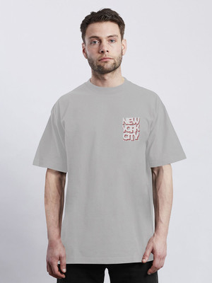 Moda Rapido Printed Men Round Neck Grey T-Shirt