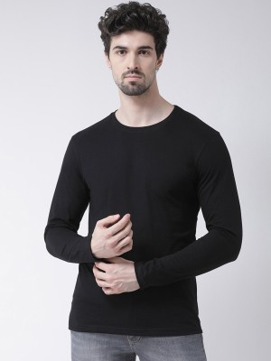 PP TRENDS Solid Men Round Neck Black T-Shirt