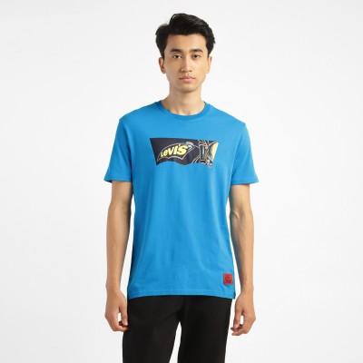 LEVI'S Graphic Print Men Crew Neck Blue T-Shirt