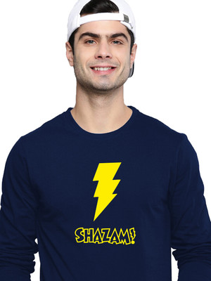 OrrganicChics Printed Men Round Neck Navy Blue T-Shirt