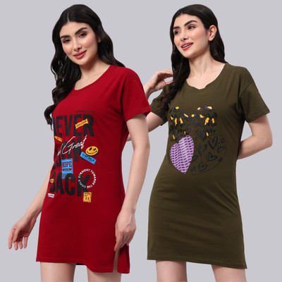 ZEPPI Printed Women Round Neck Multicolor T-Shirt