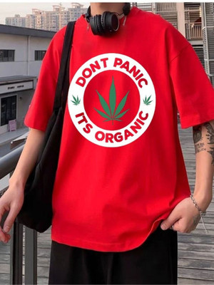 Snazzory Typography Men Round Neck Red T-Shirt