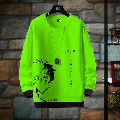 Conway Printed Men Round Neck Light Green T-Shirt