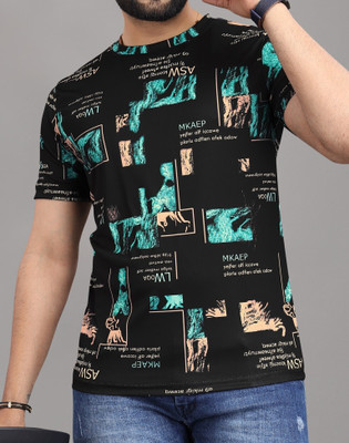 sti Printed Men Round Neck Blue T-Shirt