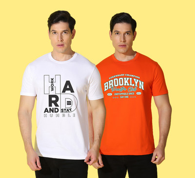 WOOSTRO Typography Men Round Neck Multicolor T-Shirt