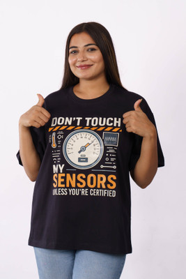 Bandar Baant Graphic Print Women Round Neck Black T-Shirt