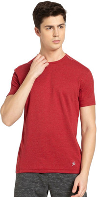 JOCKEY Solid Men Round Neck Red T-Shirt