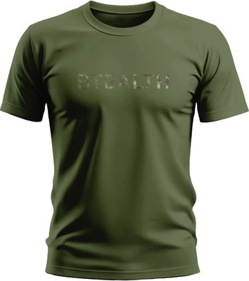 Warriorworld Printed, Solid Men Round Neck Green T-Shirt
