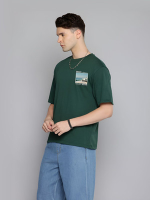 R.Code by The Roadster Life Co. Graphic Print Men Round Neck Green T-Shirt