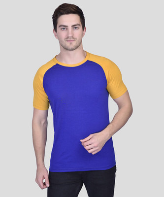 METRONAUT Colorblock Men Round Neck Blue T-Shirt