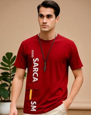 StyleFlick Printed Men Round Neck Red T-Shirt