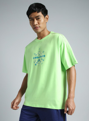 Cult Graphic Print Men Round Neck Green T-Shirt