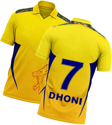 DOSTITCH Printed, Typography Men Polo Neck Yellow T-Shirt