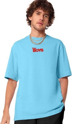 FIONAA TRENDZ Typography Men Round Neck Blue T-Shirt