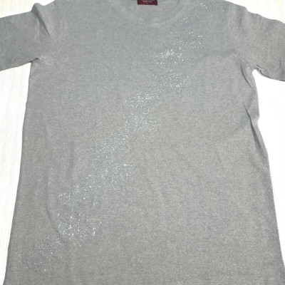 ARCRAFTS Self Design Women Round Neck Grey T-Shirt