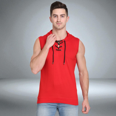 FARICON Solid Men Round Neck Red T-Shirt
