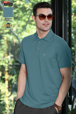 Triptee Self Design Men Polo Neck Light Green T-Shirt