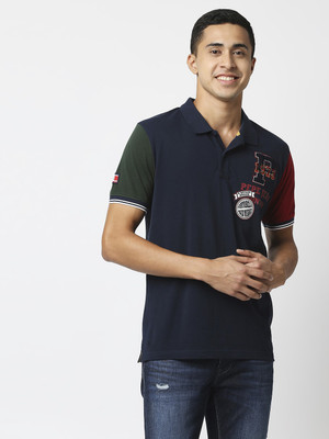Pepe Jeans Graphic Print Men Crew Neck Blue T-Shirt