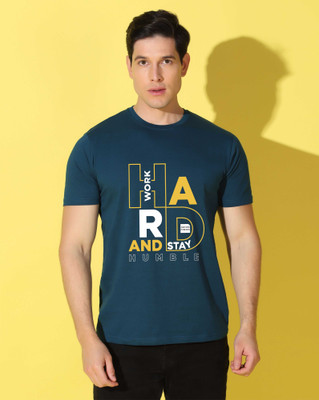 WOOSTRO Graphic Print Men Round Neck Dark Blue T-Shirt
