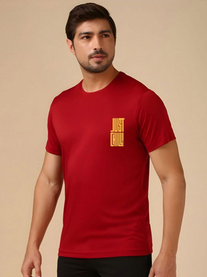 SZN Graphic Print Men Round Neck Maroon T-Shirt