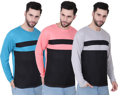 PICKURTEE Colorblock Men Round Neck Multicolor T-Shirt