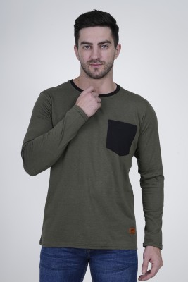 Polo Plus Solid Men Round Neck Green T-Shirt