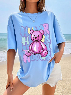 HELL BOUND Printed Women Round Neck Multicolor T-Shirt