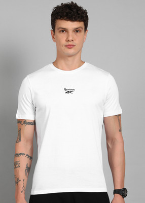 REEBOK Solid Men Round Neck White T-Shirt