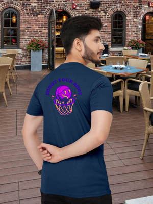 SZN Graphic Print Men Round Neck Navy Blue T-Shirt