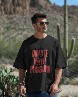 silver moon clothing Typography Men Round Neck Black T-Shirt