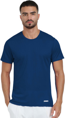 SYNCO Printed Men Round Neck Blue T-Shirt