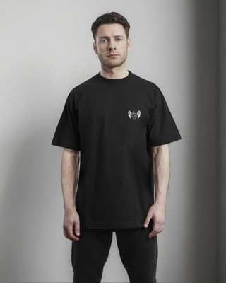 Moda Rapido Graphic Print Men Round Neck Black T-Shirt