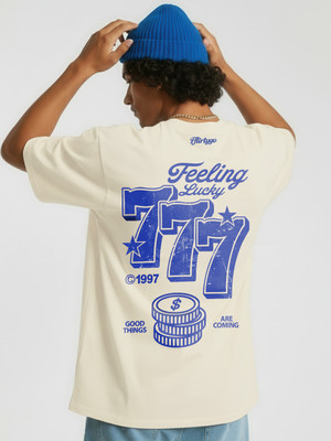 Fflirtygo Printed Men Round Neck White T-Shirt