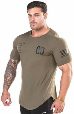 SPOWEARY Printed Men Round Neck Brown T-Shirt