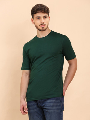 METRONAUT Solid Men Round Neck Green T-Shirt