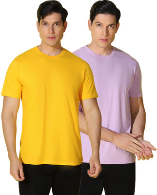 WOOSTRO Solid Men Round Neck Multicolor T-Shirt