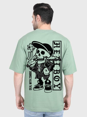 Clickwell Trend Typography, Printed Men Round Neck Light Green T-Shirt