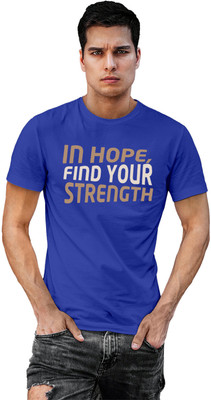 Fighterhero Printed Men Round Neck Blue T-Shirt