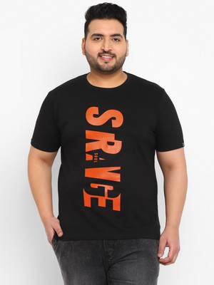 Urbano Plus Typography Men Round Neck Black T-Shirt