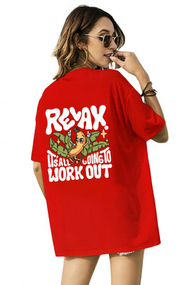 Madliyn Graphic Print Women Round Neck Red T-Shirt