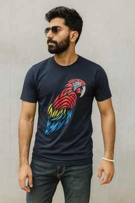 the emperor Printed Men Round Neck Blue T-Shirt